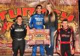 Mitchell Faccinto took the top spot in the Turkey Night King of Thunder Sprint Car Main Event Saturday night at the Keller Speedway. 